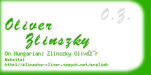 oliver zlinszky business card